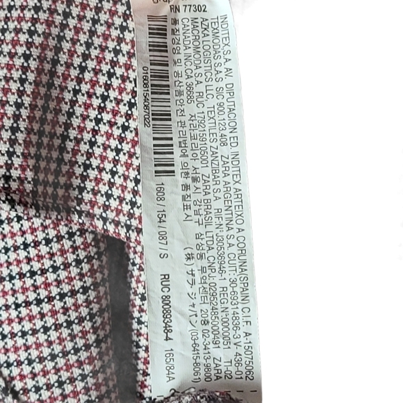 Zara Basic red houndstooth long-sleeve dress - Picture 9 of 11